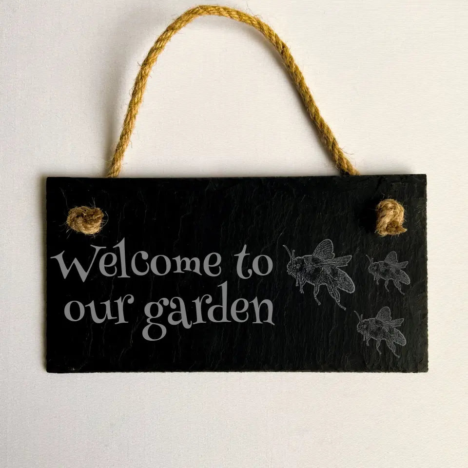 "Welcome to Our Garden" Bee Garden Sign - Bees Gardener Present