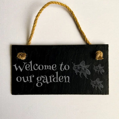 "Welcome to Our Garden" Bee Garden Sign - Bees Gardener Present