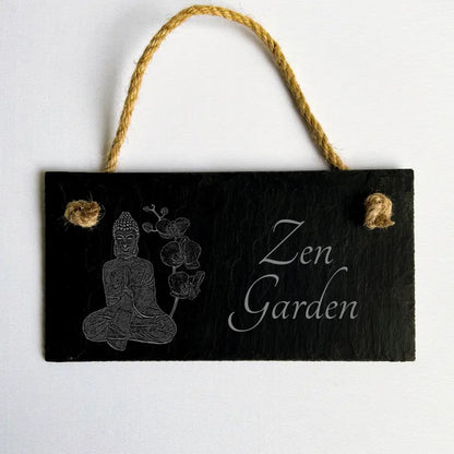 Zen Garden Sign - Zen Buddha Gardener Slate Ornament Plaque