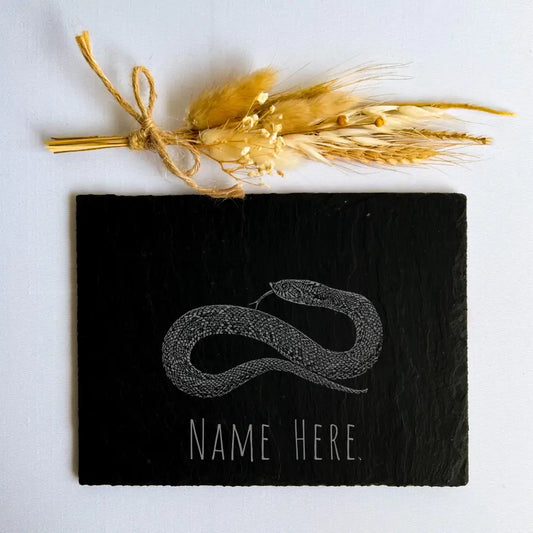 Personalised Hognose Snake - Natural Slate Basking / Feeding Stone