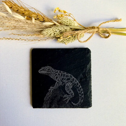 Leopardgecko - Untersetzer aus Naturschiefer (2er-Set)