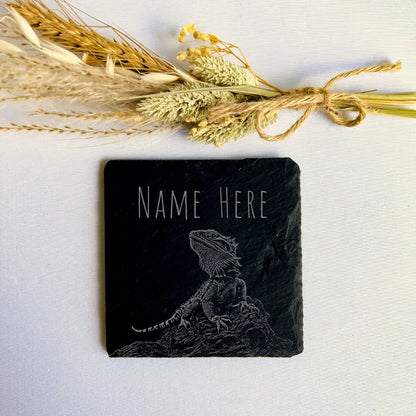 Personalised Bearded Dragon - Natural Slate Coaster