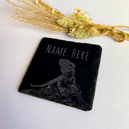 Personalised Bearded Dragon - Natural Slate Coaster