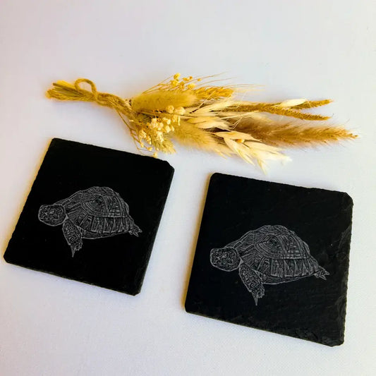 Tortoise - Natural Slate Coasters (Set of 2)