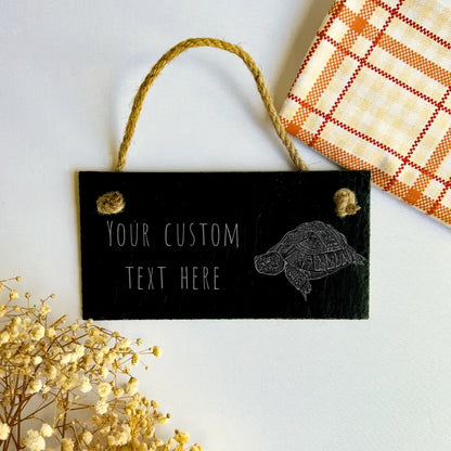 Tortoise Personalised Sign - Natural Slate Hanging Sign