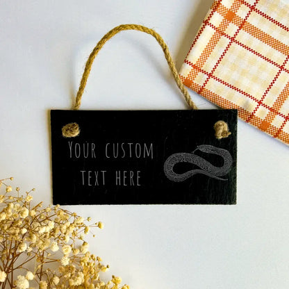 Hognose Snake Personalised Sign - Natural Slate Hanging Sign