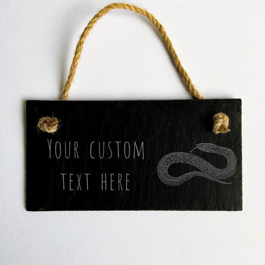 Hognose Snake Personalised Sign - Natural Slate Hanging Sign