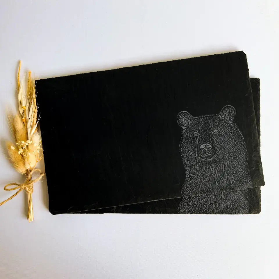 Bear Slate Placemats Set of 2 - Bear Kitchenware Gift