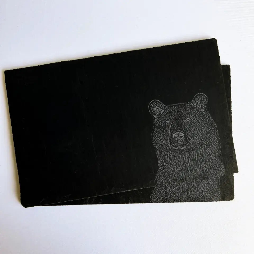 Bear Slate Placemats Set of 2 - Bear Kitchenware Gift