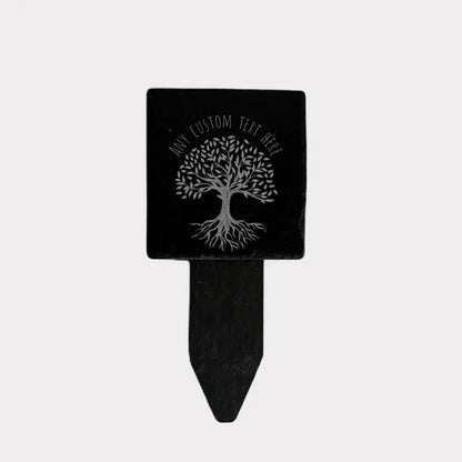 Tree of Life Slate Stake Memorial - Small Personalised Plaque for Grave