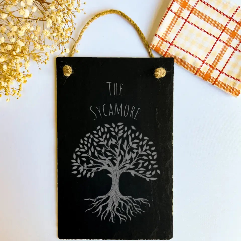 Personalised Tree of Life House Name - Slate House Sign