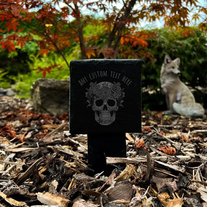 Gothic Day of the Dead Gravestone - Small Personalised Skull Halloween Headstone