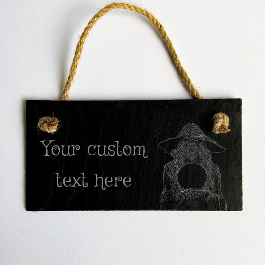 Witch Sketch Personalised Sign - Crystal Ball Plaque