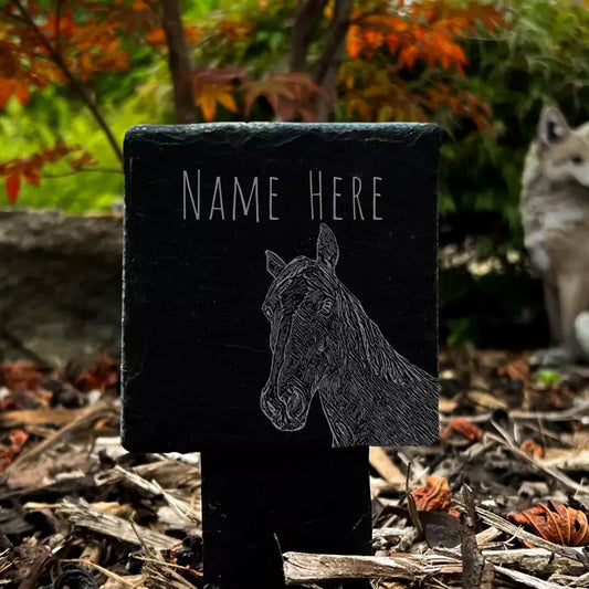 Horse Stake Memorial - Personalised Plaque for Grave and Garden