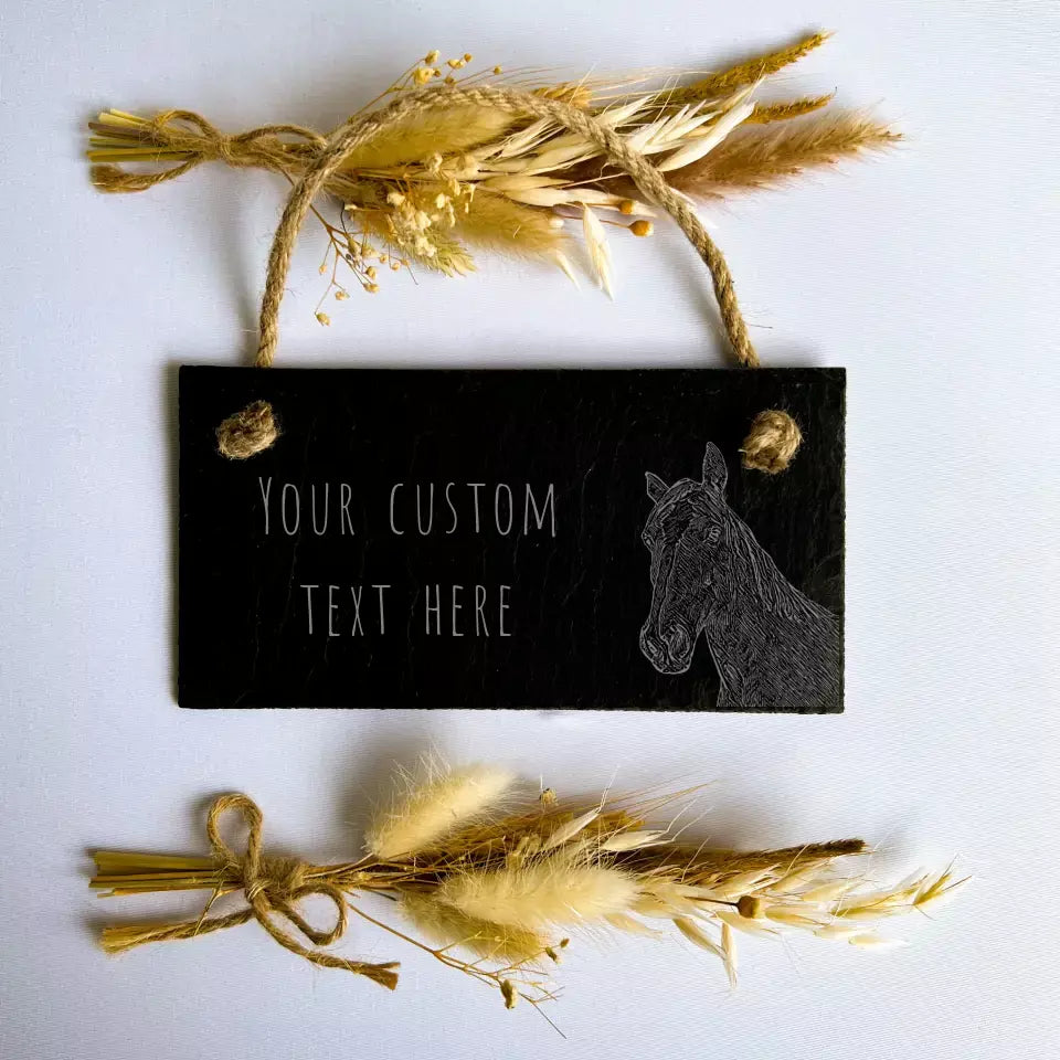 Horse Personalised Slate House Sign - Equestrian Nameplate Gift