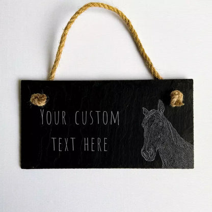 Horse Personalised Slate House Sign - Equestrian Nameplate Gift