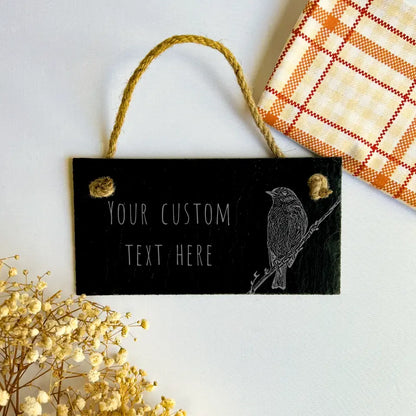 Robin Personalised Slate House Sign - Birdwatching Nameplate Gift