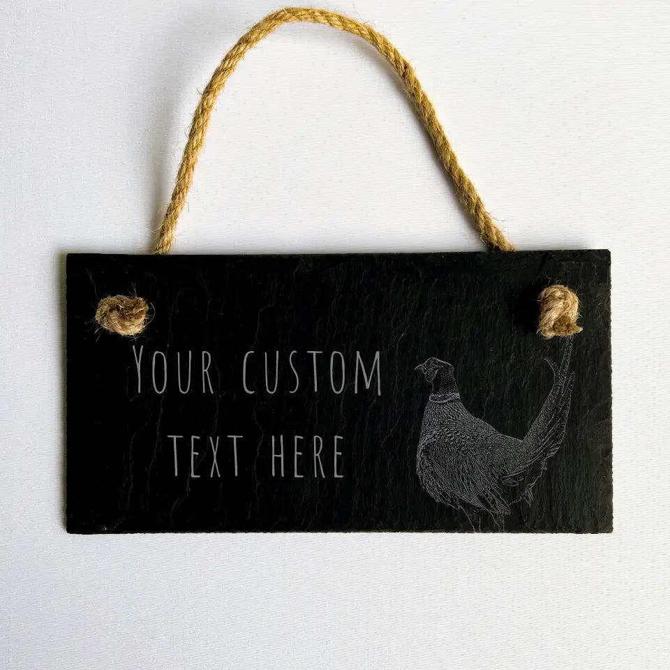 Personalised Slate Pheasant House Sign - Bespoke Forest Decoration