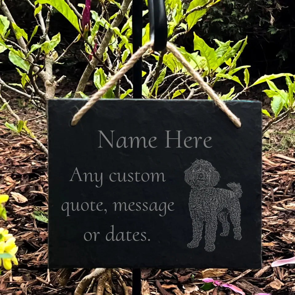 Cockapoo Memorial Sign – Slate Dog Gravestone & Headstone