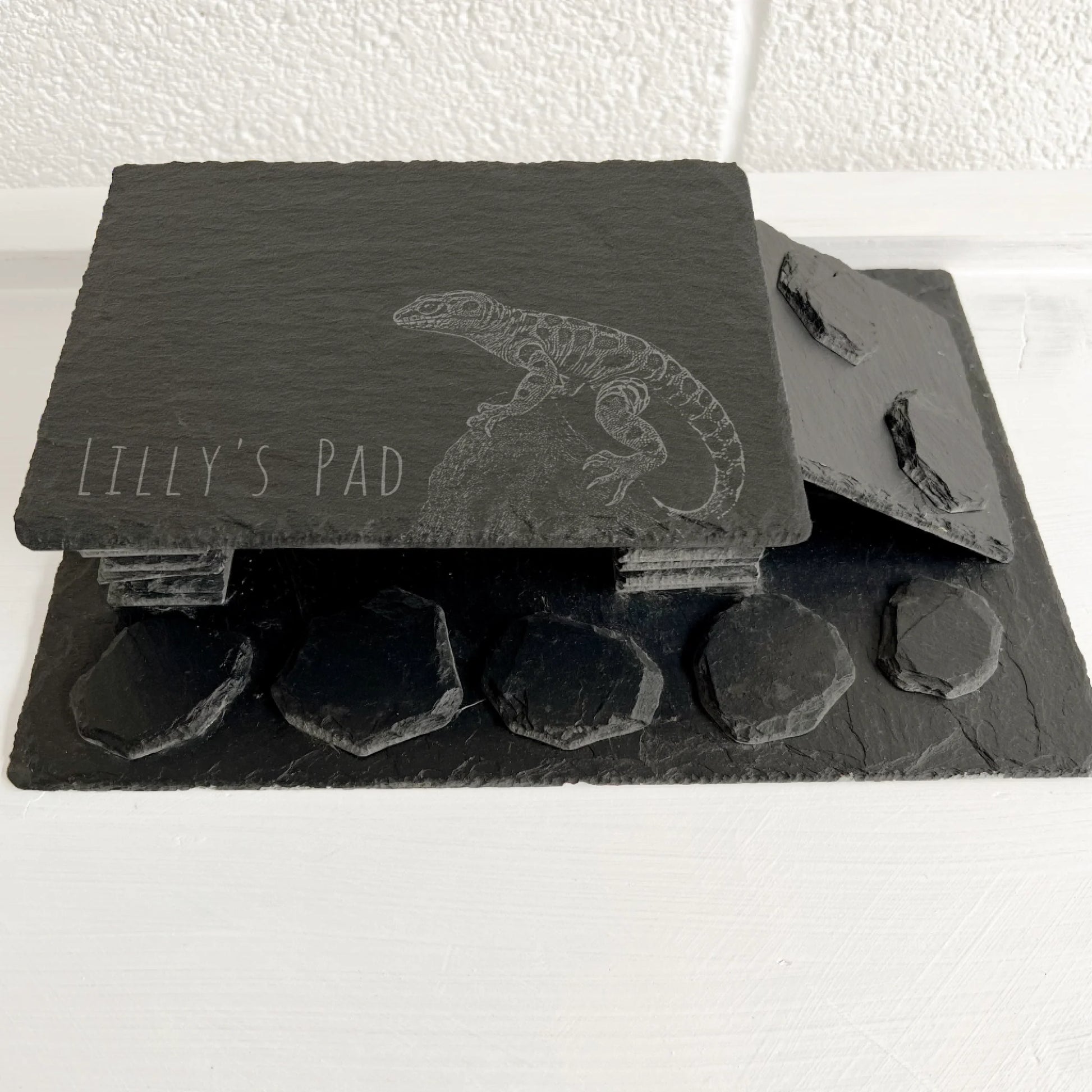 Slate hide angled view showing natural slate 